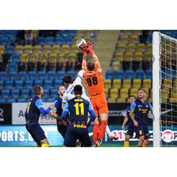 Lovro Stubljar in action during Prva Liga Telemach 2024/25 football match between Celje and Nafta 1903 in Celje, Slovenia on September 15, 2024