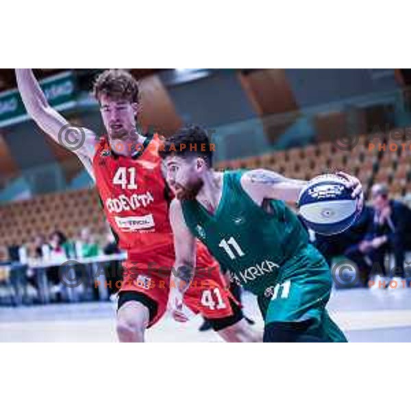 Tayler Persons in action during Slovenian SuperCup basketball match between Cedevita Olimpija and Krka in Tri lilies Hall, Lasko,, Slovenia on September 17, 2024