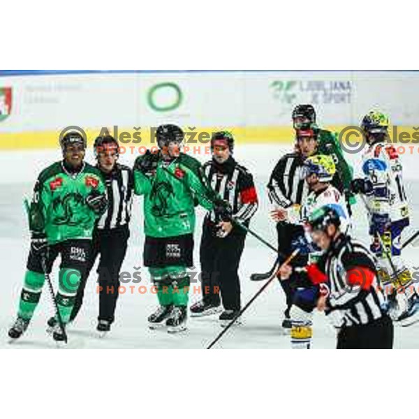 In action during IceHL match between SZ Olimpija and Villach in Ljubljana, Slovenia on September 20, 2024
