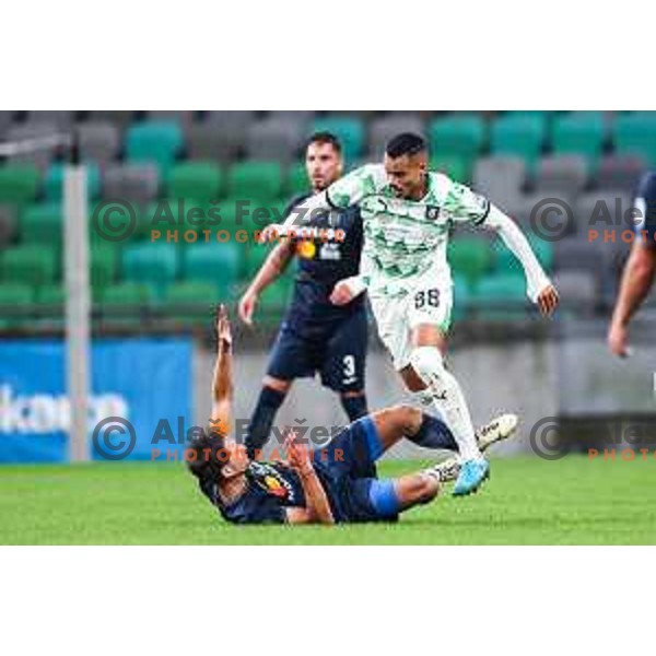 Charles Thalisson in action during Prva liga Telemach 2024/2025 football match between Olimpija and Bravo Kostel in Ljubljana, Slovenia on September 21, 2024
