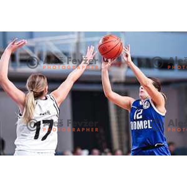 Ursa Zibert in action during 1.SKL Women basketball match between Jezica and Domel in Ljubljana, Slovenia on September 25, 2024