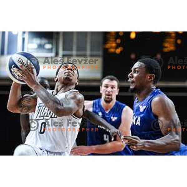 Vincent Golson Jr. in action during OTP Bank League match between Ilirija and Rogaska in Ljubljana, Slovenia on September 27, 2024