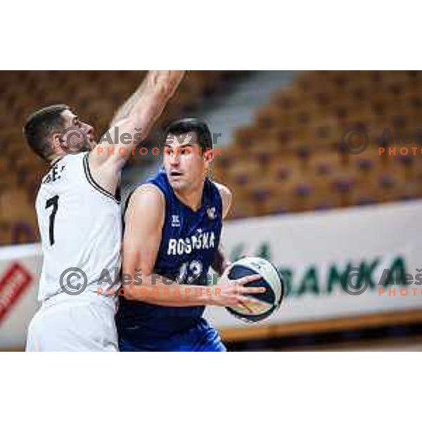 In action during OTP Bank League match between Ilirija and Rogaska in Ljubljana, Slovenia on September 27, 2024