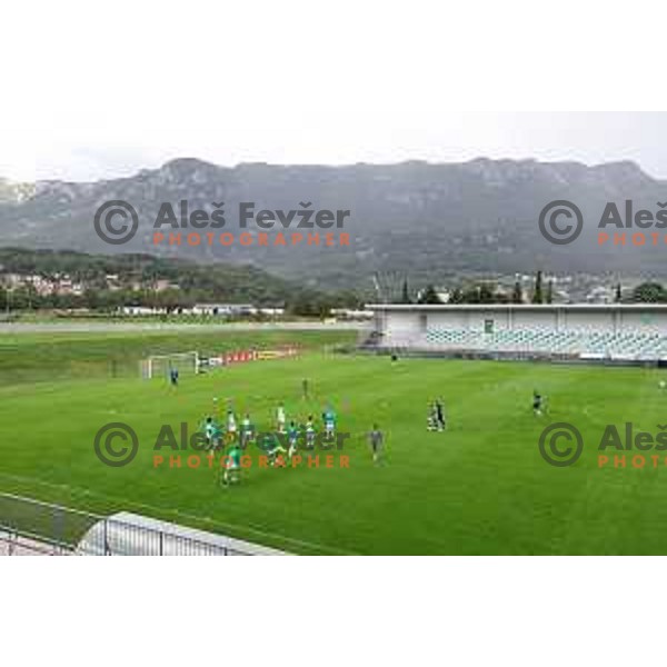 In action during Prva liga Telemach 2024/2025 football match between Primorje and Olimpija in Ajdovscina, Slovenia on September 28, 2024