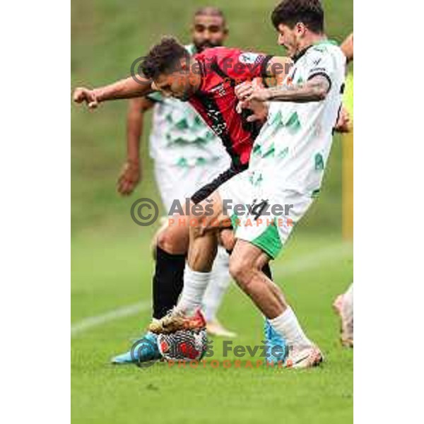 In action during Prva liga Telemach 2024/2025 football match between Primorje and Olimpija in Ajdovscina, Slovenia on September 28, 2024