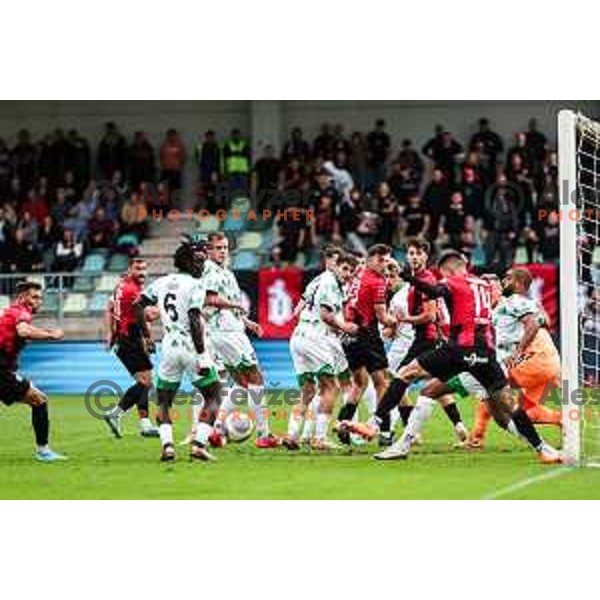 In action during Prva liga Telemach 2024/2025 football match between Primorje and Olimpija in Ajdovscina, Slovenia on September 28, 2024