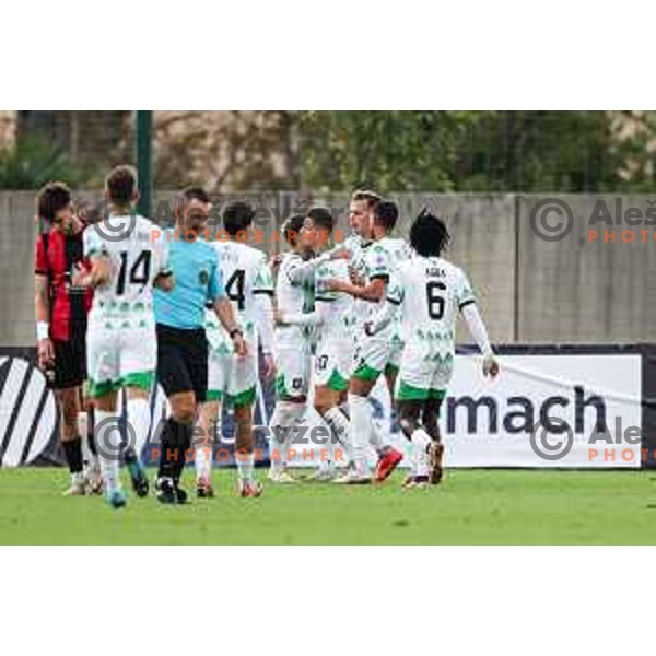 In action during Prva liga Telemach 2024/2025 football match between Primorje and Olimpija in Ajdovscina, Slovenia on September 28, 2024