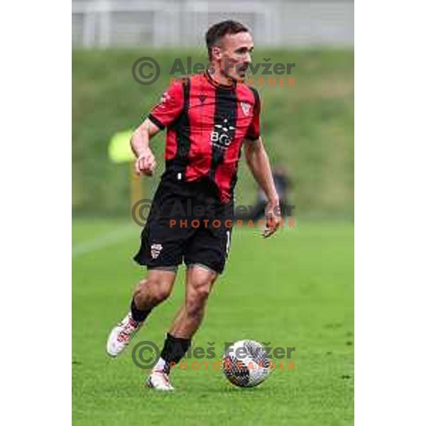 In action during Prva liga Telemach 2024/2025 football match between Primorje and Olimpija in Ajdovscina, Slovenia on September 28, 2024