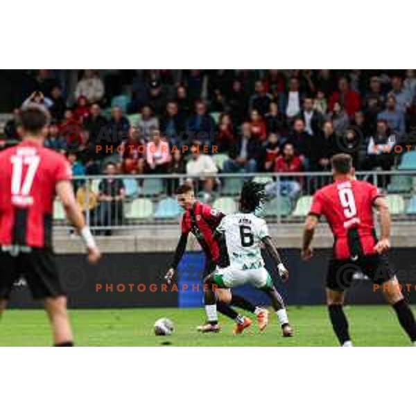 In action during Prva liga Telemach 2024/2025 football match between Primorje and Olimpija in Ajdovscina, Slovenia on September 28, 2024