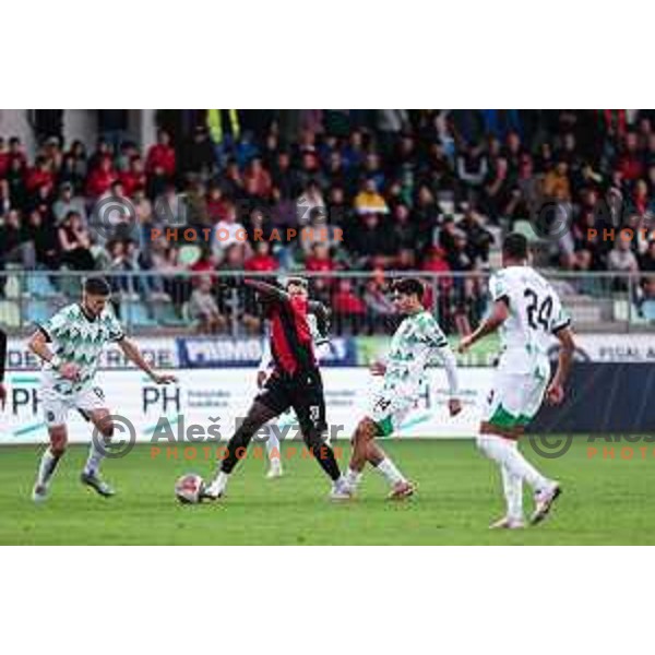 In action during Prva liga Telemach 2024/2025 football match between Primorje and Olimpija in Ajdovscina, Slovenia on September 28, 2024