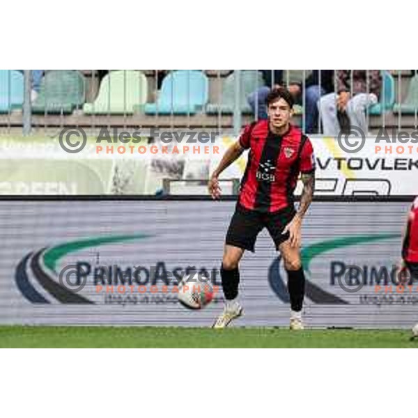 In action during Prva liga Telemach 2024/2025 football match between Primorje and Olimpija in Ajdovscina, Slovenia on September 28, 2024