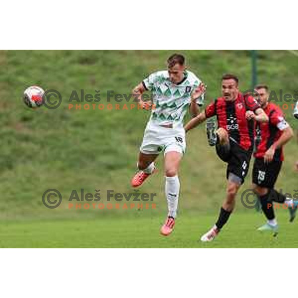 In action during Prva liga Telemach 2024/2025 football match between Primorje and Olimpija in Ajdovscina, Slovenia on September 28, 2024