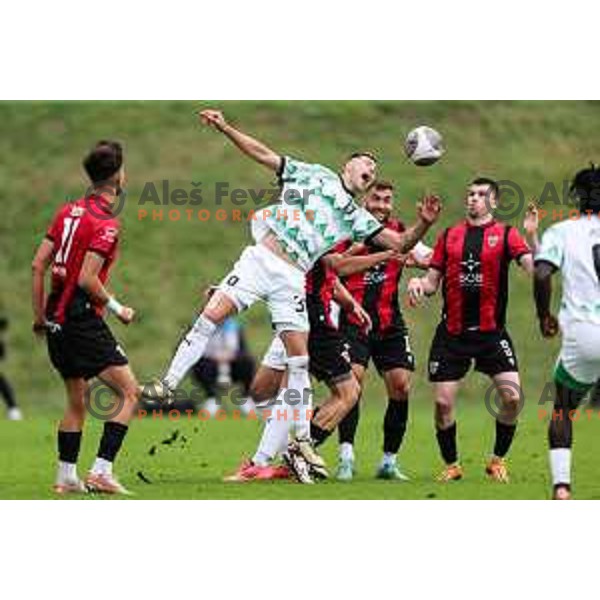 In action during Prva liga Telemach 2024/2025 football match between Primorje and Olimpija in Ajdovscina, Slovenia on September 28, 2024