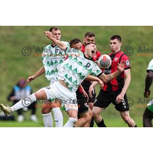 In action during Prva liga Telemach 2024/2025 football match between Primorje and Olimpija in Ajdovscina, Slovenia on September 28, 2024
