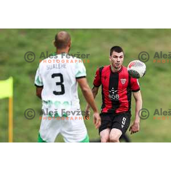 In action during Prva liga Telemach 2024/2025 football match between Primorje and Olimpija in Ajdovscina, Slovenia on September 28, 2024