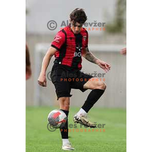 In action during Prva liga Telemach 2024/2025 football match between Primorje and Olimpija in Ajdovscina, Slovenia on September 28, 2024