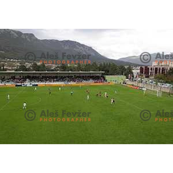 In action during Prva liga Telemach 2024/2025 football match between Primorje and Olimpija in Ajdovscina, Slovenia on September 28, 2024