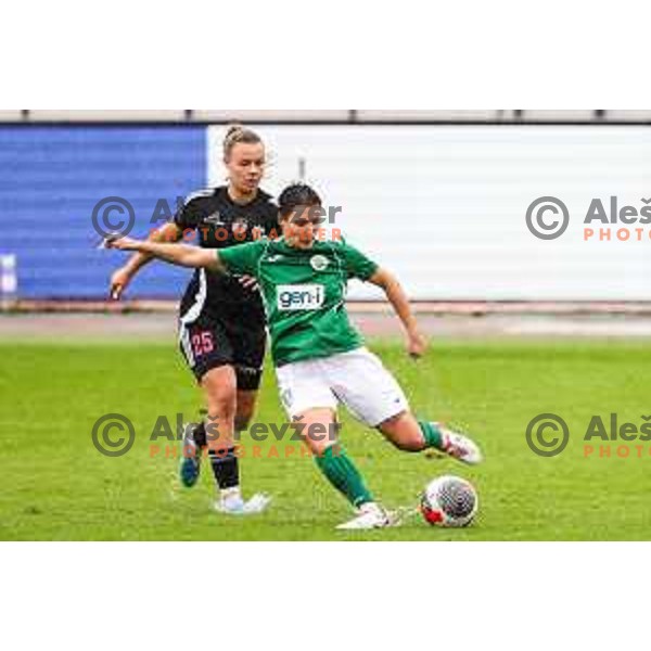 In action during Slovenian Women’s Football Cup match between ZNK Olimpija and ZNK Mura Nona in Ljubljana, Slovenia on October 3, 2024.