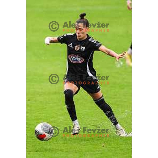 Sara Makovec in action during Slovenian Women’s Football Cup match between ZNK Olimpija and ZNK Mura Nona in Ljubljana, Slovenia on October 3, 2024.