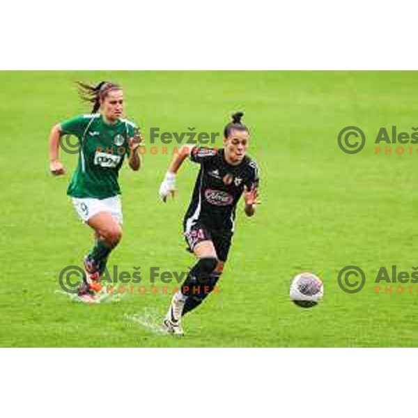 Sara Makovec in action during Slovenian Women’s Football Cup match between ZNK Olimpija and ZNK Mura Nona in Ljubljana, Slovenia on October 3, 2024.