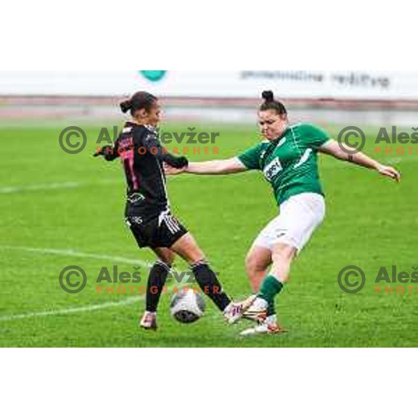Jana Malakhova in action during Slovenian Women’s Football Cup match between ZNK Olimpija and ZNK Mura Nona in Ljubljana, Slovenia on October 3, 2024.