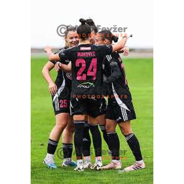 In action during Slovenian Women’s Football Cup match between ZNK Olimpija and ZNK Mura Nona in Ljubljana, Slovenia on October 3, 2024.