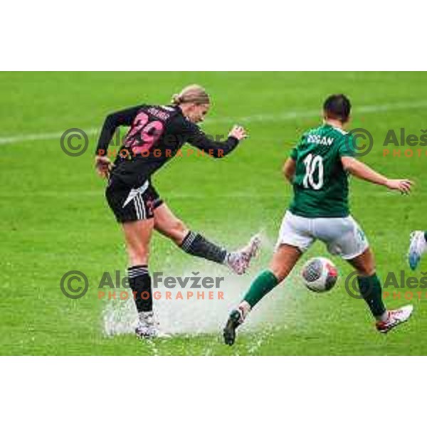 In action during Slovenian Women’s Football Cup match between ZNK Olimpija and ZNK Mura Nona in Ljubljana, Slovenia on October 3, 2024.