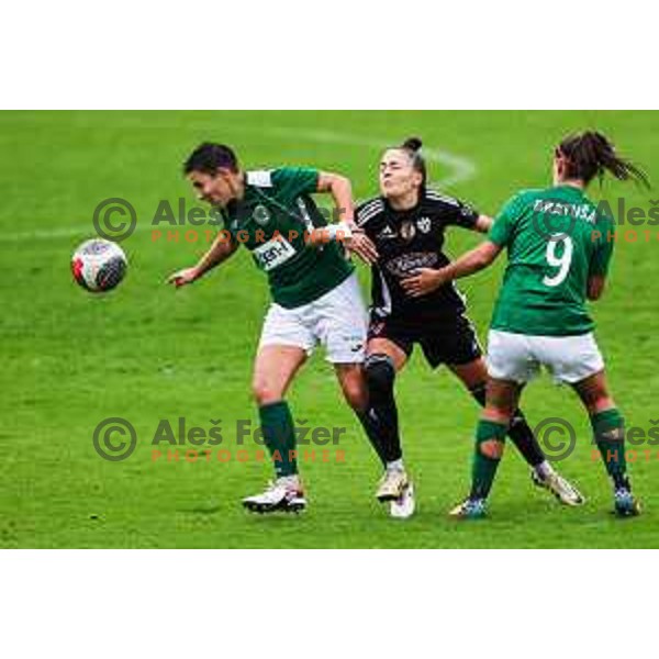 In action during Slovenian Women’s Football Cup match between ZNK Olimpija and ZNK Mura Nona in Ljubljana, Slovenia on October 3, 2024.