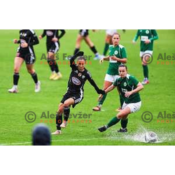 Jana Malakhova in action during Slovenian Women’s Football Cup match between ZNK Olimpija and ZNK Mura Nona in Ljubljana, Slovenia on October 3, 2024.