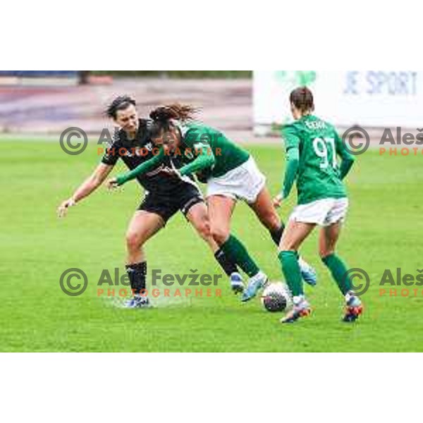 In action during Slovenian Women’s Football Cup match between ZNK Olimpija and ZNK Mura Nona in Ljubljana, Slovenia on October 3, 2024.