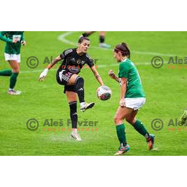 Sara Makovec in action during Slovenian Women’s Football Cup match between ZNK Olimpija and ZNK Mura Nona in Ljubljana, Slovenia on October 3, 2024.