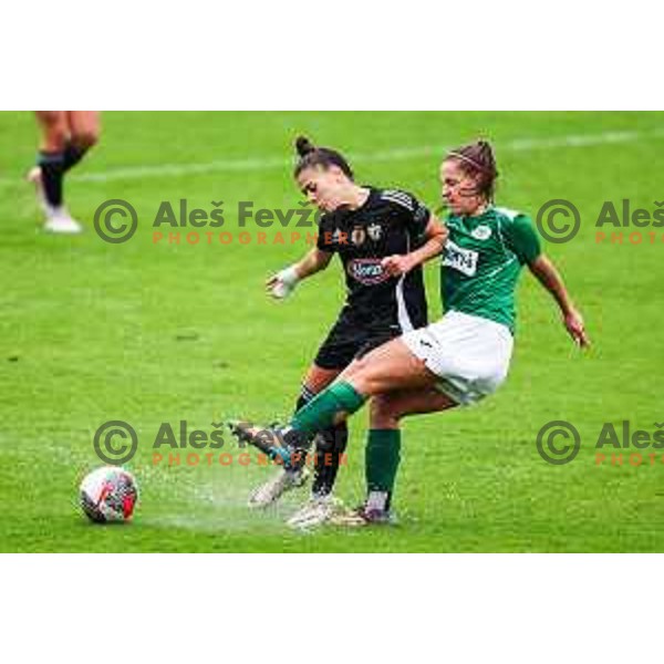 Sara Makovec in action during Slovenian Women’s Football Cup match between ZNK Olimpija and ZNK Mura Nona in Ljubljana, Slovenia on October 3, 2024.