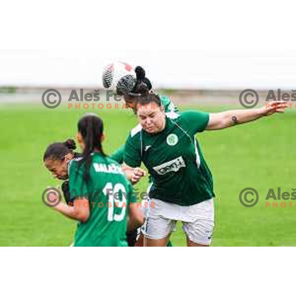 In action during Slovenian Women’s Football Cup match between ZNK Olimpija and ZNK Mura Nona in Ljubljana, Slovenia on October 3, 2024.
