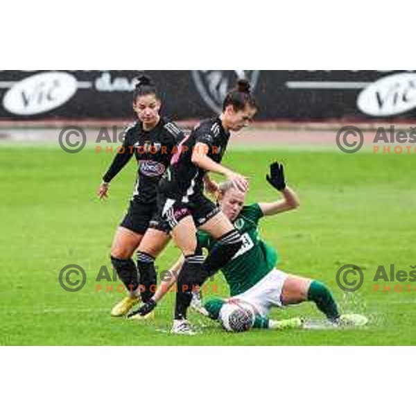 Masa Osojnik in action during Slovenian Women’s Football Cup match between ZNK Olimpija and ZNK Mura Nona in Ljubljana, Slovenia on October 3, 2024.