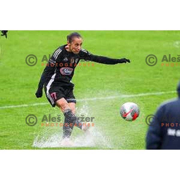 In action during Slovenian Women’s Football Cup match between ZNK Olimpija and ZNK Mura Nona in Ljubljana, Slovenia on October 3, 2024.