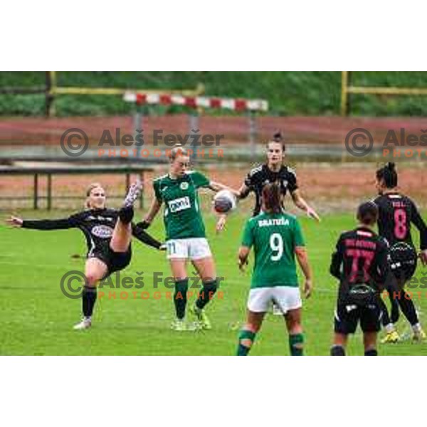 Masa Osojnik in action during Slovenian Women’s Football Cup match between ZNK Olimpija and ZNK Mura Nona in Ljubljana, Slovenia on October 3, 2024.