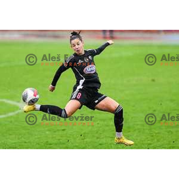 In action during Slovenian Women’s Football Cup match between ZNK Olimpija and ZNK Mura Nona in Ljubljana, Slovenia on October 3, 2024.