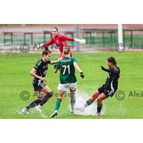 Masa Osojnik in action during Slovenian Women’s Football Cup match between ZNK Olimpija and ZNK Mura Nona in Ljubljana, Slovenia on October 3, 2024.