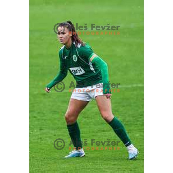 Ana Milovic in action during Slovenian Women’s Football Cup match between ZNK Olimpija and ZNK Mura Nona in Ljubljana, Slovenia on October 3, 2024.
