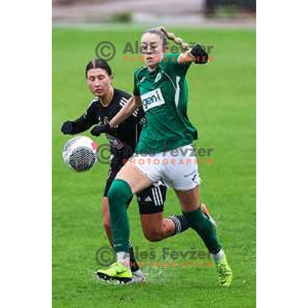 Masa Osojnik in action during Slovenian Women’s Football Cup match between ZNK Olimpija and ZNK Mura Nona in Ljubljana, Slovenia on October 3, 2024.