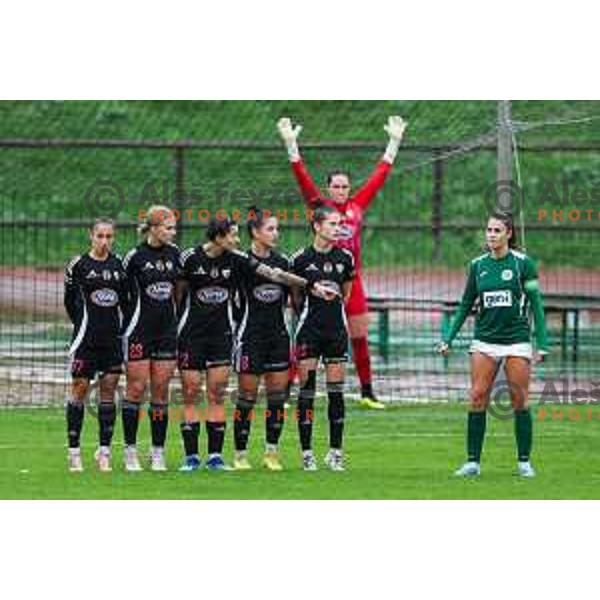 In action during Slovenian Women’s Football Cup match between ZNK Olimpija and ZNK Mura Nona in Ljubljana, Slovenia on October 3, 2024.