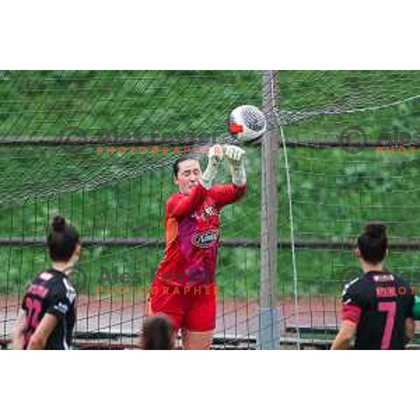 In action during Slovenian Women’s Football Cup match between ZNK Olimpija and ZNK Mura Nona in Ljubljana, Slovenia on October 3, 2024.