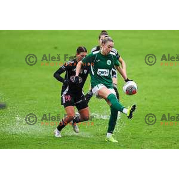 Masa Osojnik in action during Slovenian Women’s Football Cup match between ZNK Olimpija and ZNK Mura Nona in Ljubljana, Slovenia on October 3, 2024.