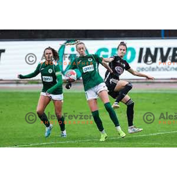Masa Osojnik in action during Slovenian Women’s Football Cup match between ZNK Olimpija and ZNK Mura Nona in Ljubljana, Slovenia on October 3, 2024.