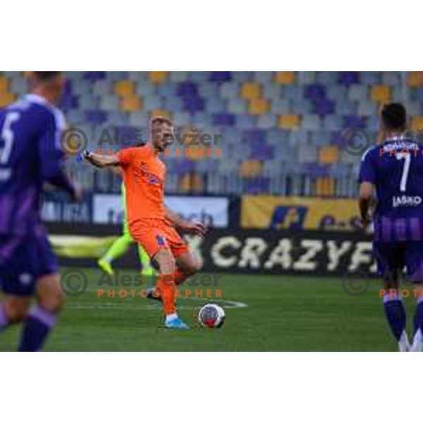 Klemen Nemanic of NK Celje in action during Prva liga Telemach 2024/2025 football match between Maribor and Celje in Ljudski vrt Maribor, Slovenia on October 6, 2024