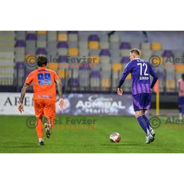 Inigo Eguaras Alvarez of NK Celje and Josip Ilicic of NK Maribor in action during Prva liga Telemach 2024/2025 football match between Maribor and Celje in Ljudski vrt Maribor, Slovenia on October 6, 2024