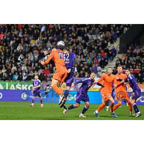 during Prva liga Telemach 2024/2025 football match between Maribor and Celje in Ljudski vrt Maribor, Slovenia on October 6, 2024