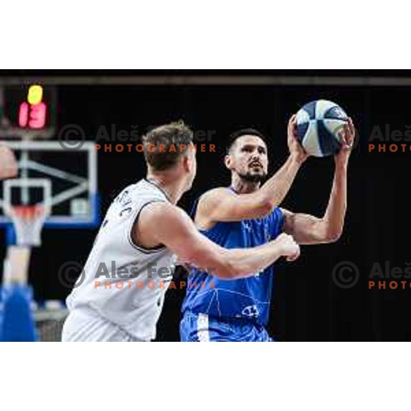 Simo Atanackovic in action during OTP Bank League match between Ilirija and Terme Olimia Podcetrtek in Ljubljana, Slovenia on October 11, 2024