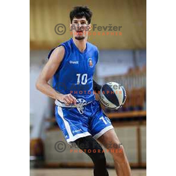 Aleksandar Stoimenov in action during OTP Bank League match between Ilirija and Terme Olimia Podcetrtek in Ljubljana, Slovenia on October 11, 2024