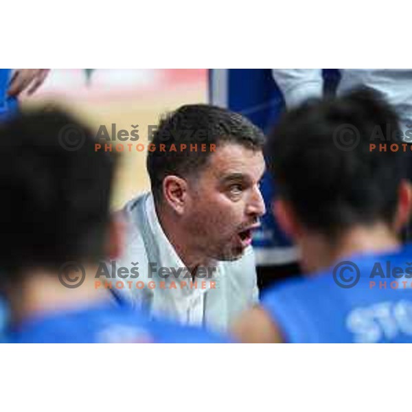 In action during OTP Bank League match between Ilirija and Terme Olimia Podcetrtek in Ljubljana, Slovenia on October 11, 2024
